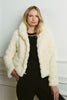 Cream | Faux Fur Cropped Jacket : Model is 5'10