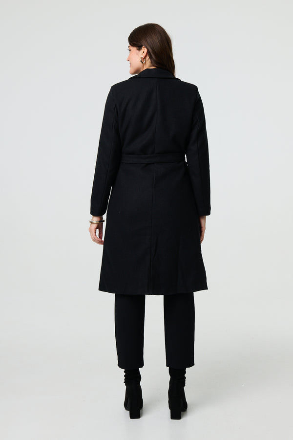 Black | Button Front Tailored Coat
