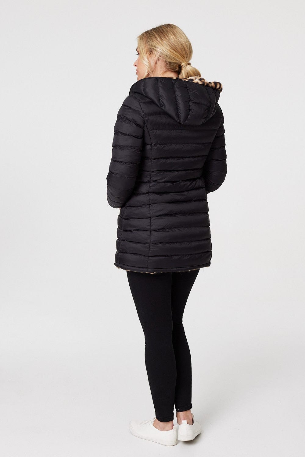 Reversible Leopard Faux Fur Puffer | Izabel London