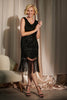 Black | Sequin Embellished Slip Dress : Model is 5'10