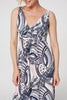 Navy | Abstract Print A-Line Maxi Dress