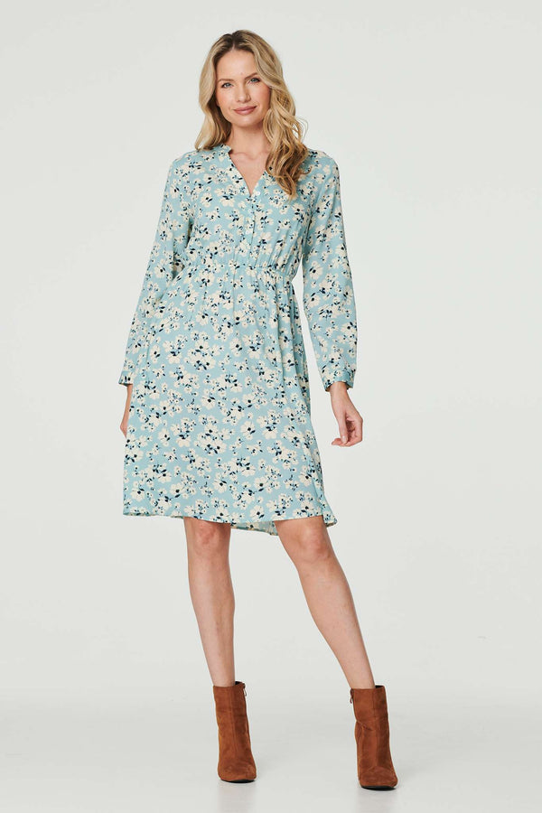 Light Green | Ditsy Floral Knee Length Dress