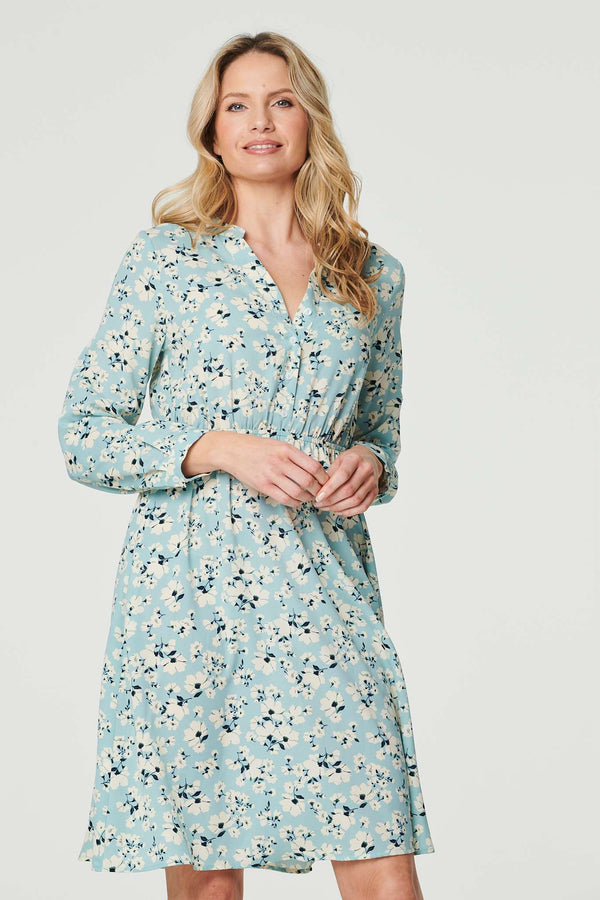 Light Green | Ditsy Floral Knee Length Dress