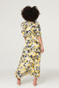 Navy | Tropical Print V-Neck Maxi Dress