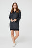 Black | Printed Zip Neck Jumper Dress