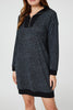 Black | Printed Zip Neck Jumper Dress