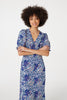 Navy | Patchwork Print Midi Tea Dress