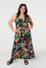 Black | Tropical Print Empire Maxi Dress