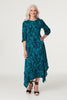 Teal | Paisley Hanky Hem Midi Dress