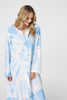 Light Blue | Tie Dye Long Sleeve Midi Tunic Dress