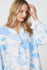 Light Blue | Tie Dye Long Sleeve Midi Tunic Dress