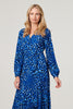 Blue | Leopard Print Hanky Hem Dress