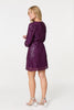 Purple | Sparkly Sequin Long Sleeve Mini Wrap Dress
