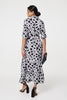 Black And White | Printed Long Sleeve Shirt Maxi Dress
