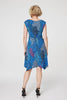 Blue | Peacock Print Tie Front Dress