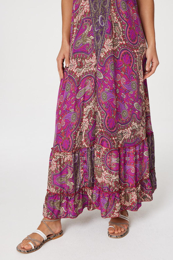 Pink | Paisley Halter Neck Maxi Dress