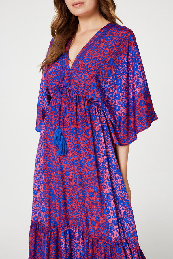 Pink | Floral Batwing Maxi Dress