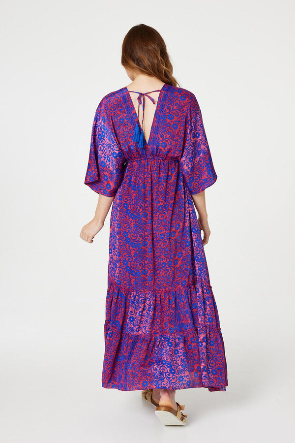 Pink | Floral Batwing Maxi Dress