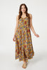 Yellow | Printed Tassel Detail Maxi Dress