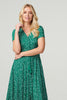 Green | Polka Dot Drawstring Maxi Dress