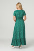 Green | Polka Dot Drawstring Maxi Dress