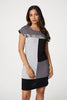 Grey | Sequin Colour Block Short Dress