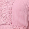 Pink | Lace Trim 1/2 Angel Sleeve Maxi Dress
