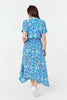 Blue | Printed Asymmetric Midi Dress