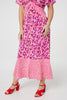 Pink | Printed Knot Front Midi Tea Dress