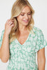 Green | Paisley Shirred Detail Midi Dress