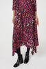 Red | Animal Print Hanky Hem Jersey Dress
