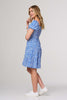 Blue | Heart Print Knee Length Smock Dress