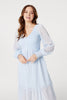 Light Blue | Embossed Polka Dot Smock Dress