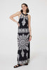 Black And White | Mosaic Print Halter Neck Long Dress