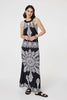 Black And White | Mosaic Print Halter Neck Long Dress