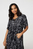 Black And White | Paisley Print Keyhole Neck Relaxed Dress