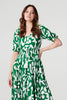 Green | Printed Puff Sleeve Maxi Dress