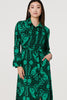 Green | Paisley Long Sleeve Midi Shirt Dress
