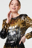 Gold | Sparkly Sequin Long Sleeve Mini Dress
