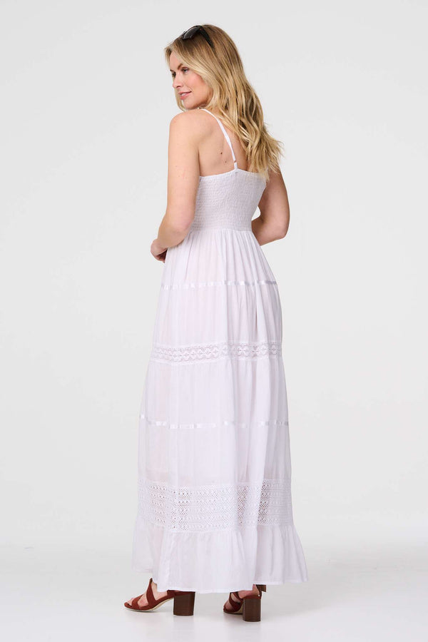 White | Broderie Anglaise Cami Maxi Dress