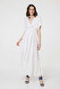 White | Dotty Empire Waist Kimono Maxi Dress