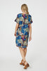 Blue | Abstract Print Knee Length Shift Dress