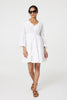 White | Floral Lace Flare Sleeve Mini Beach Dress