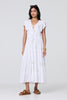 White | Sequin Detail Tie Neck Relaxed Maxi Dress