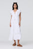 White | Sequin Detail Tie Neck Relaxed Maxi Dress