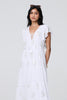 White | Sequin Detail Tie Neck Relaxed Maxi Dress