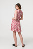 Pink | Printed Tie Waist Knee Length Skater Dress