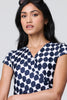 Navy | Polka Dot Faux Wrap Shift Dress