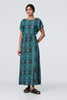 Green | Printed Batwing Sleeve Maxi Dress