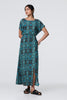 Green | Printed Batwing Sleeve Maxi Dress